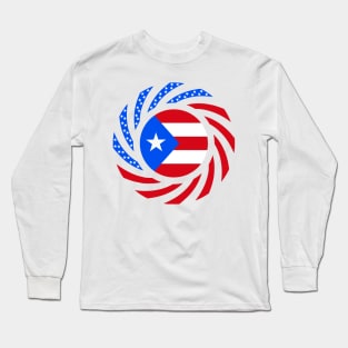 Puerto Rican American Multinational Patriot Flag Long Sleeve T-Shirt